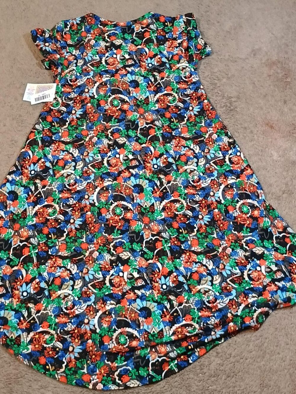 LuLaRoe/Carly Dress/Womens XS Floral Swing High Low Pocket NWT Comfy Travel Dres - Picture 11 of 11